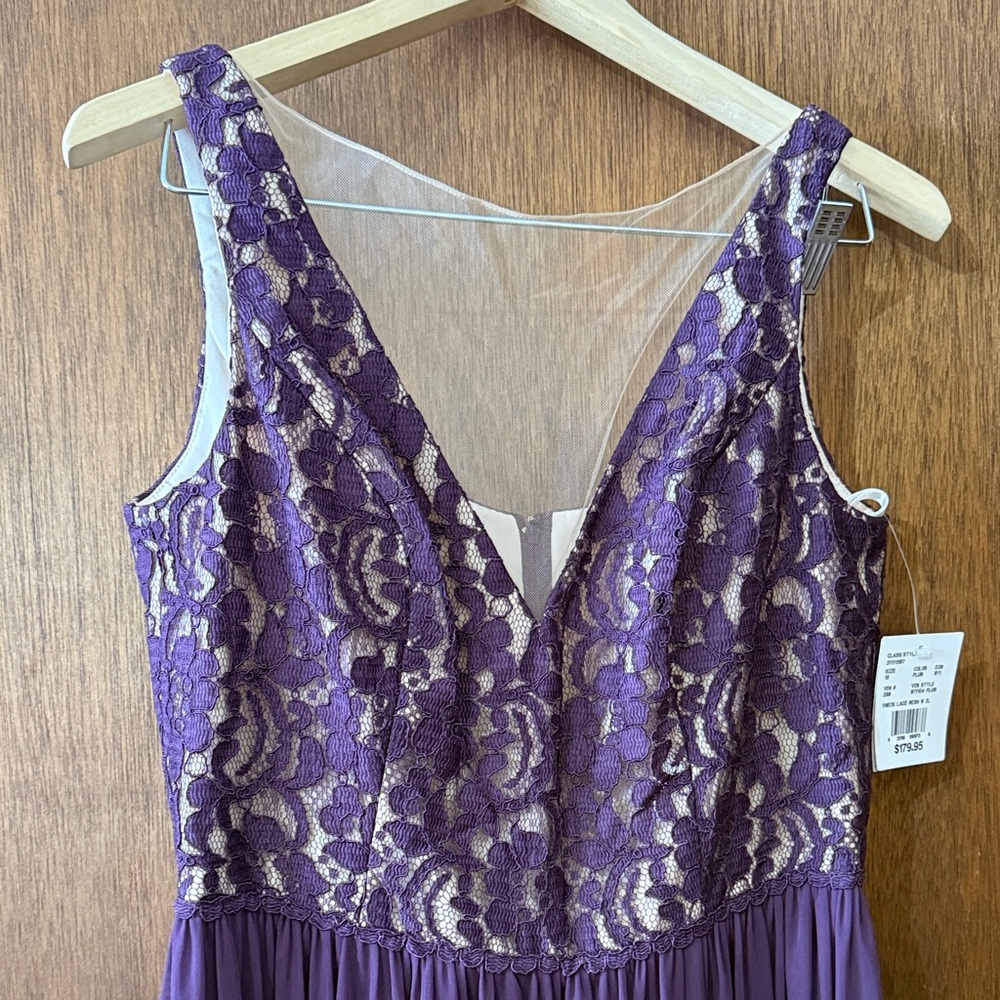 David's Bridal Plum Lace Bridesmaid Dress